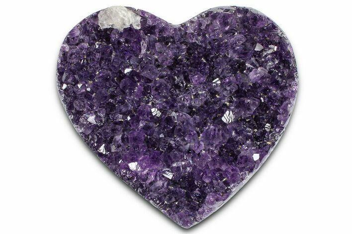Sparkling Purple Amethyst Heart with Calcite - Uruguay #364540